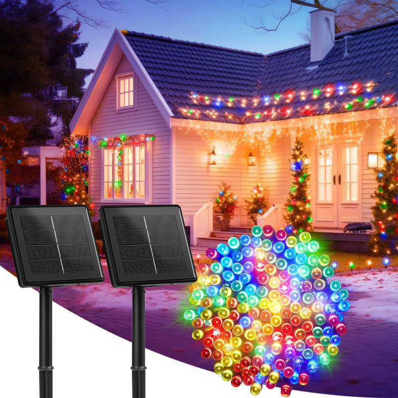 LUCES NAVIDEÑAS CON PANEL SOLAR