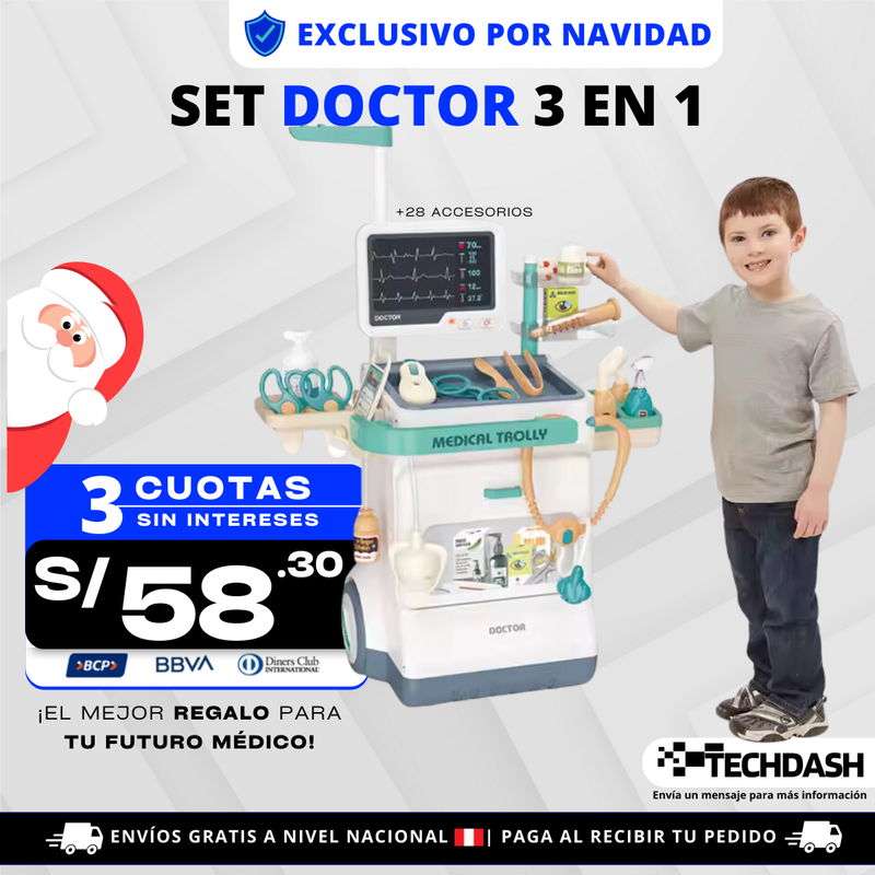 Juguete Didáctico Doctor 3 en 1 con 28 Accesorios